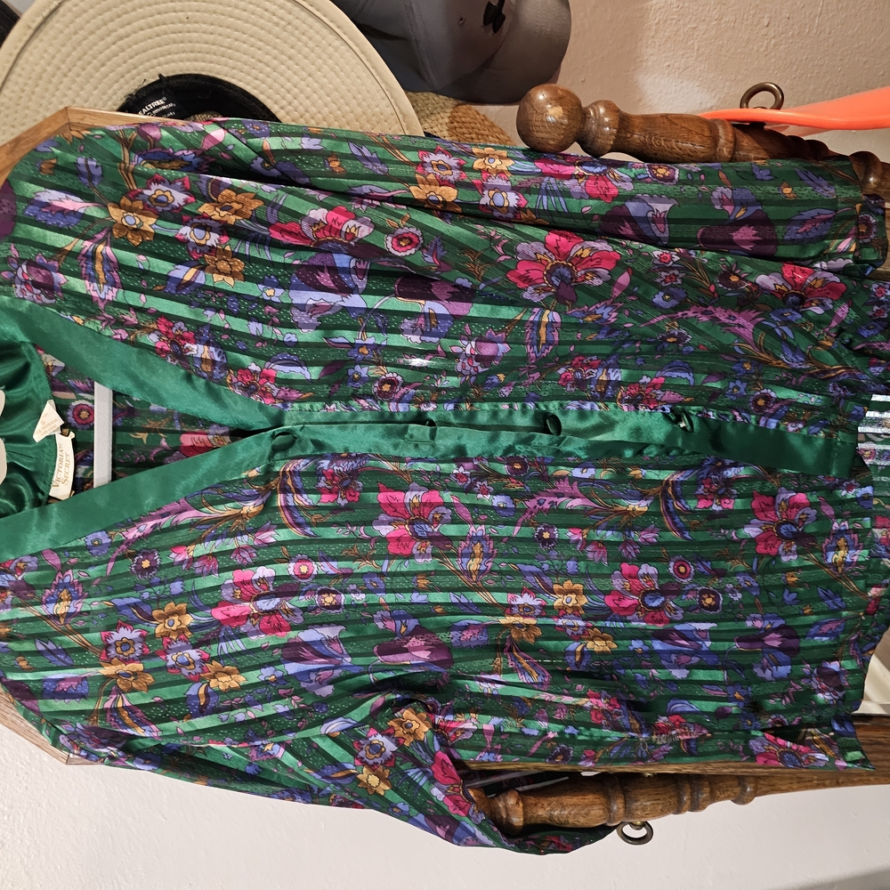 Vintage Victoria's Secret Green Floral Pajama Gown